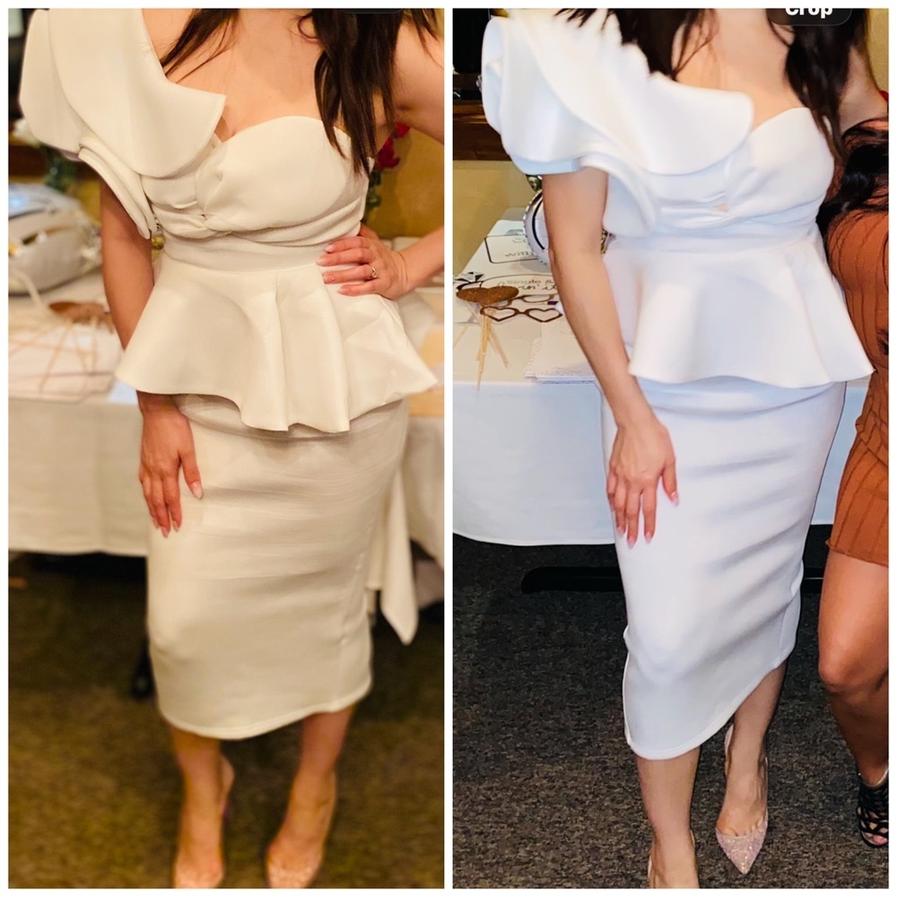 Elegant White Peplum Dress